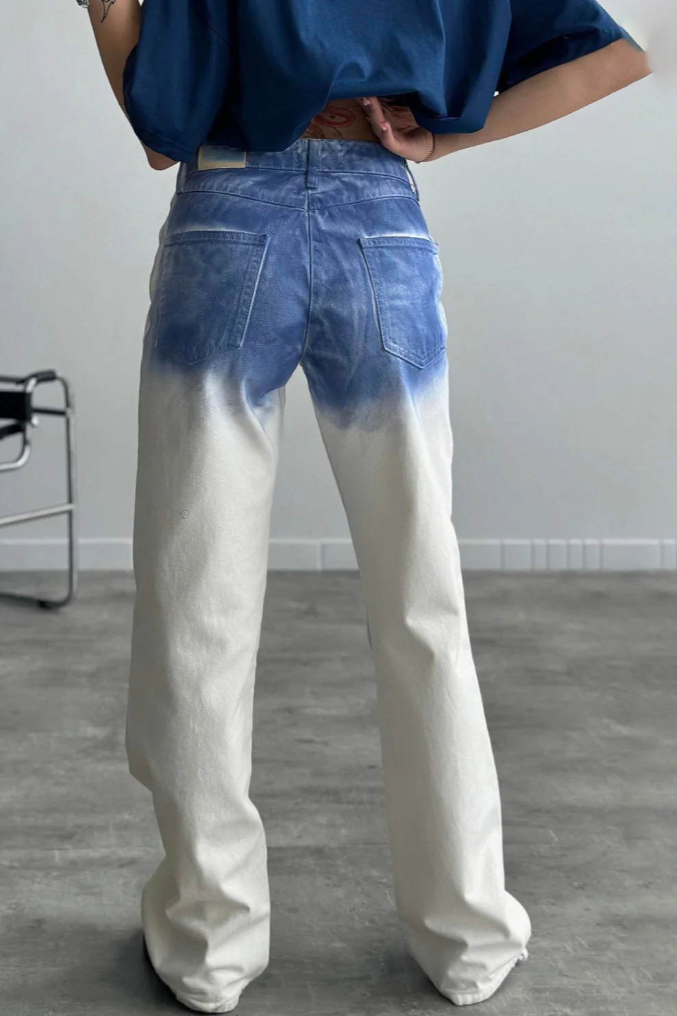 High Waist Printed Dyed Straight Jean - Image 3