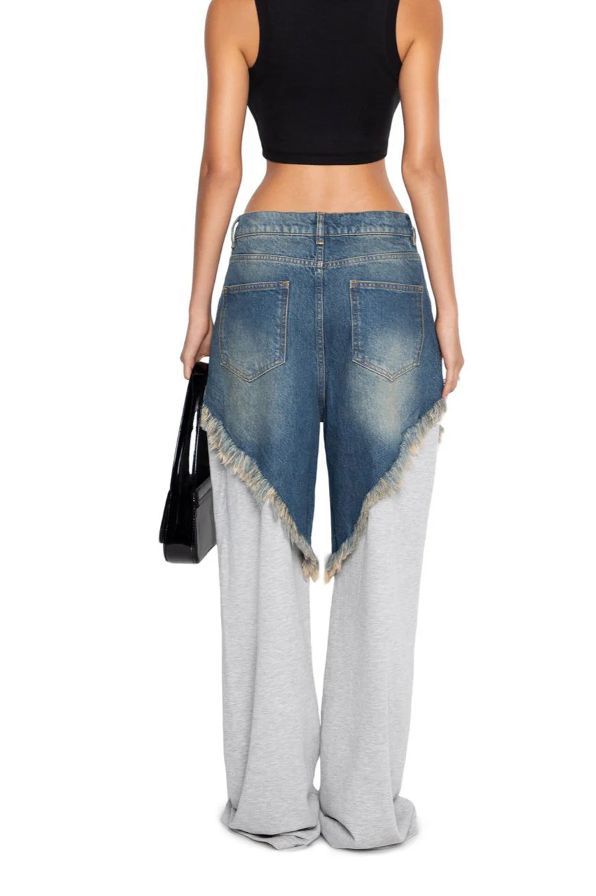 High Waist Frayed Splice Jean - Image 6