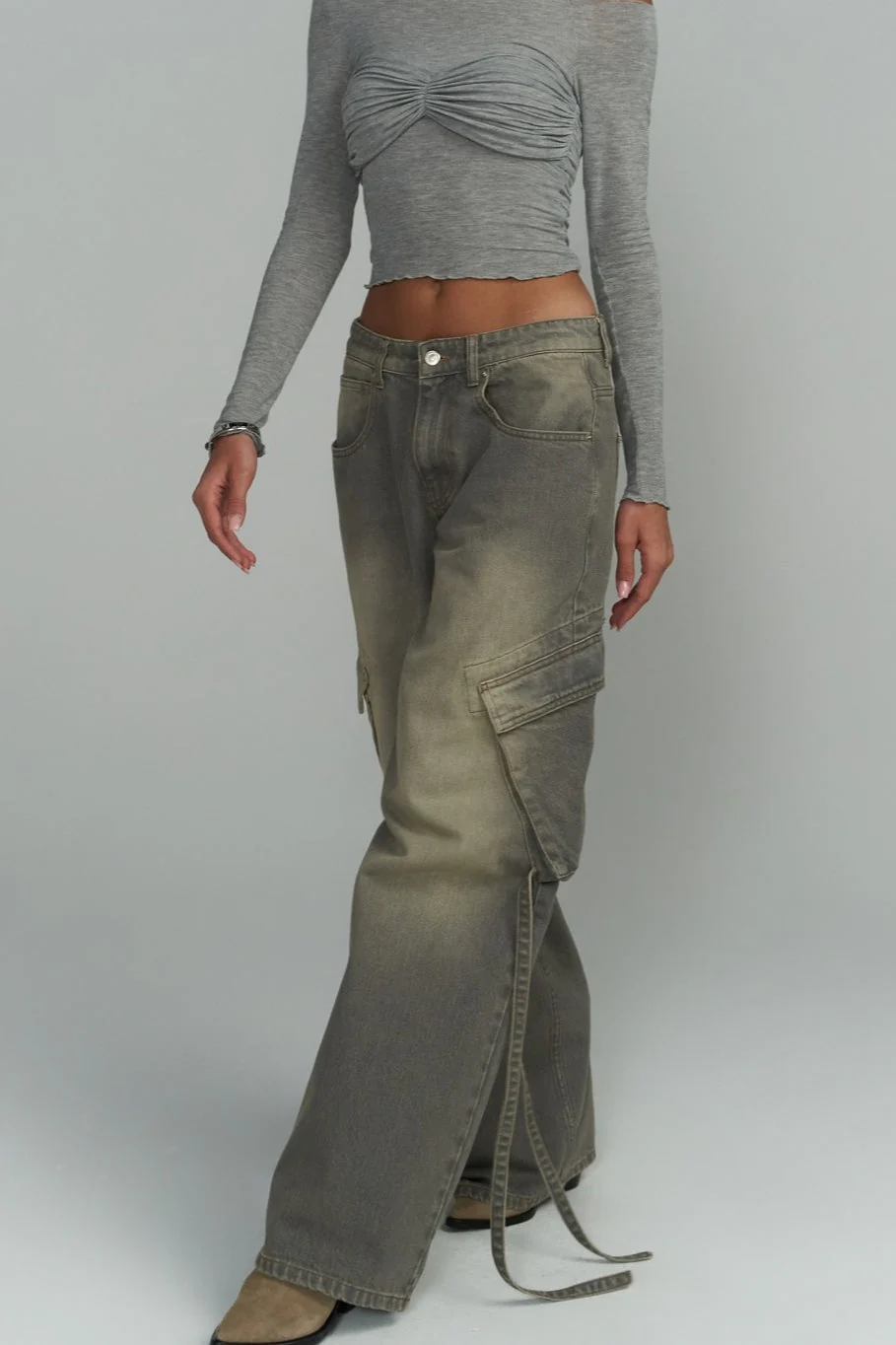 Vintage Patch Pocket Wide Leg Jean - Image 2