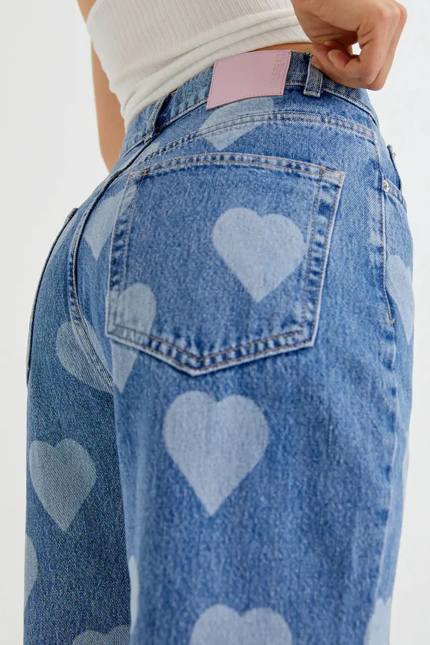 High Waist Vintage Heart Straight Jean - Image 3