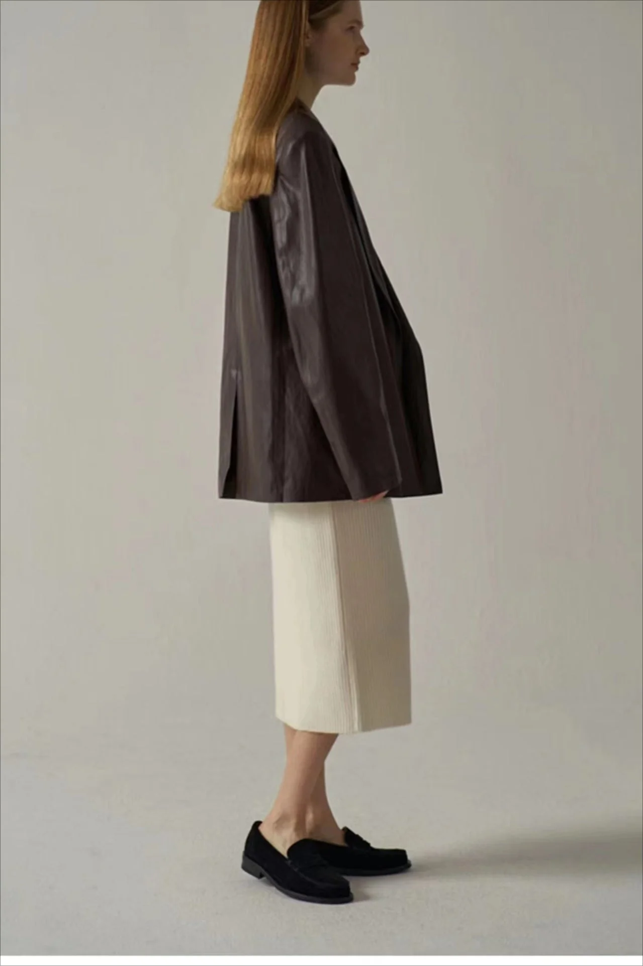 Oversized PU Blazer Coat - Image 8