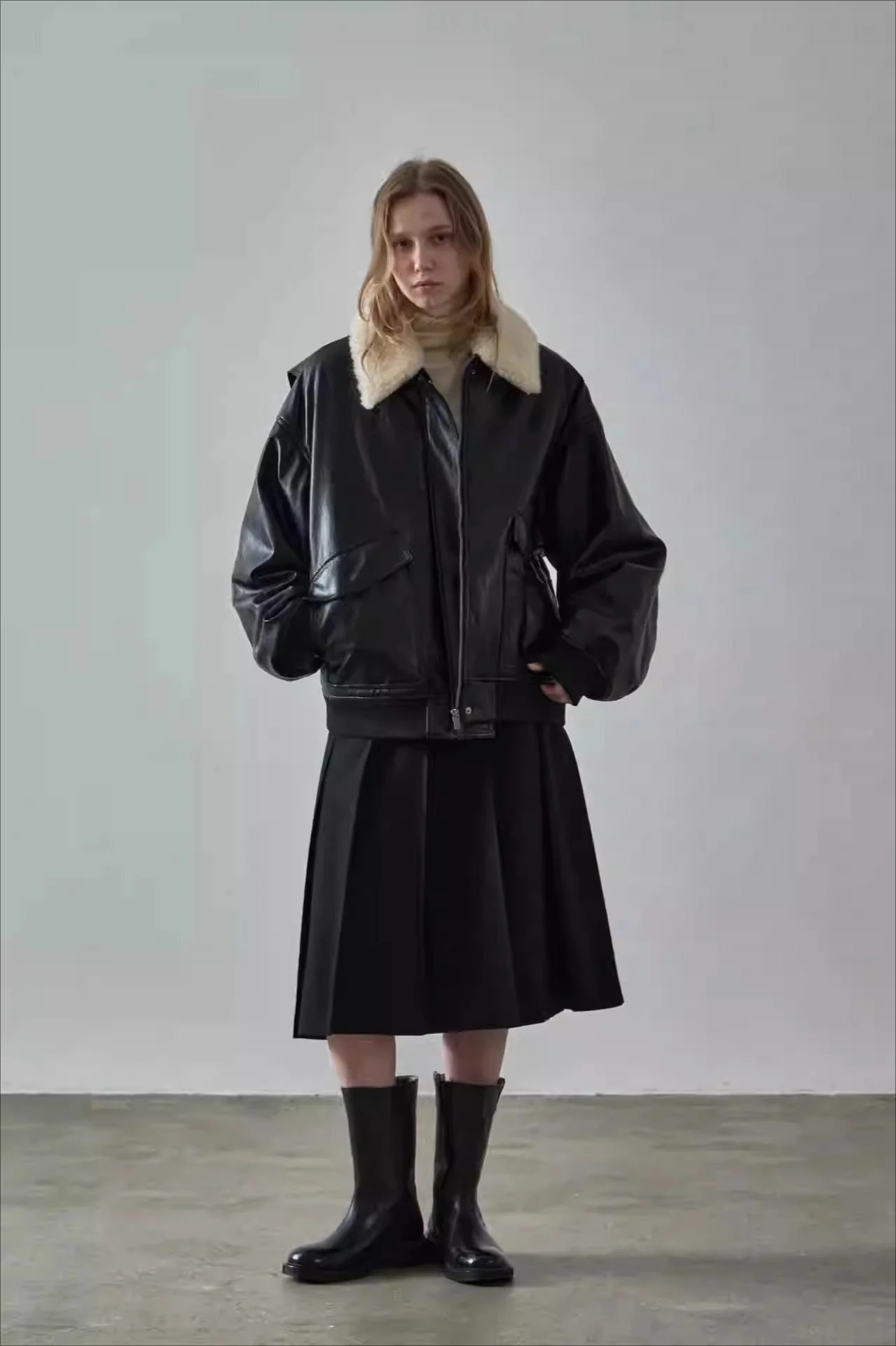 Spring Oversized Faux Leather Coat - Image 5