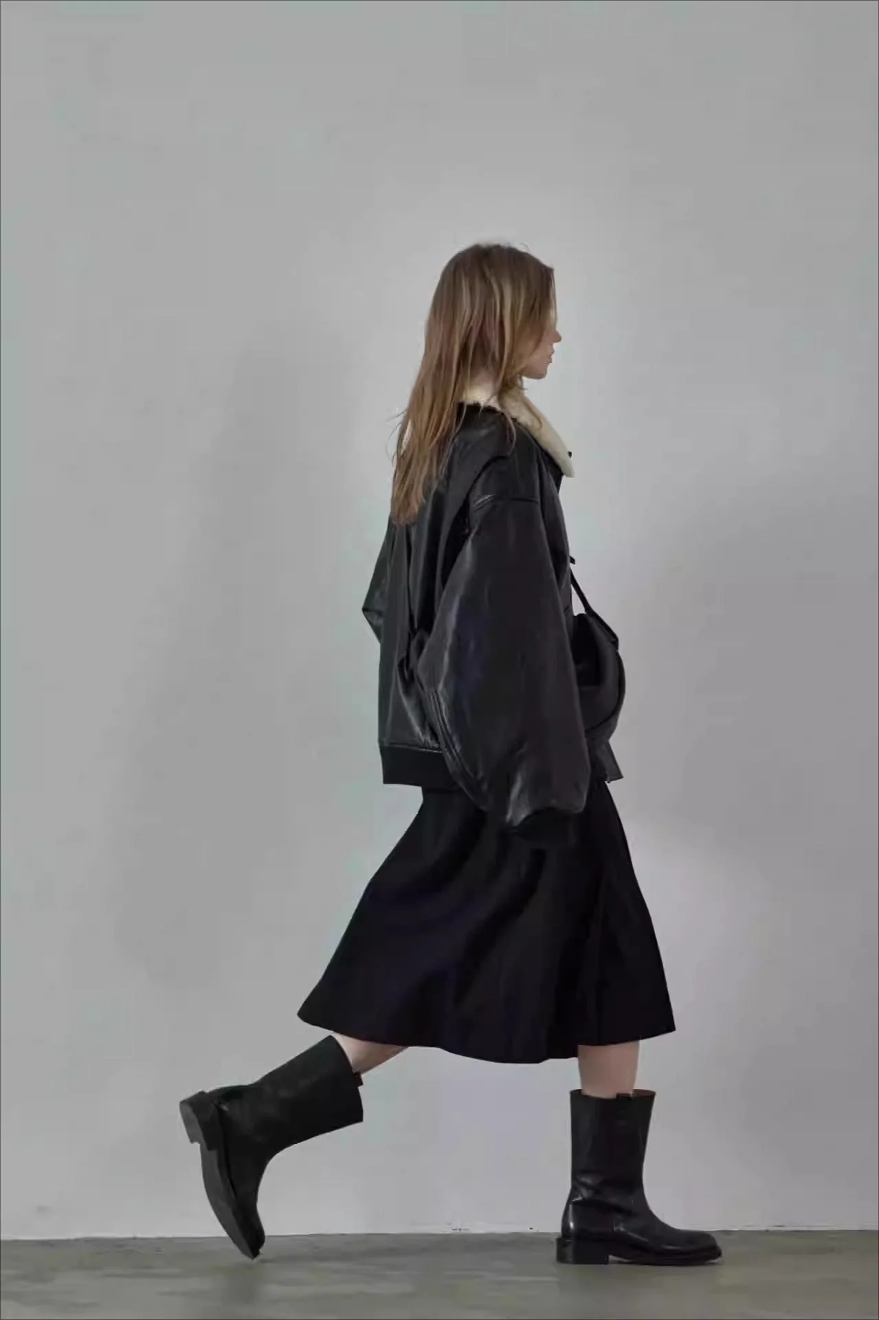 Spring Oversized Faux Leather Coat - Image 6