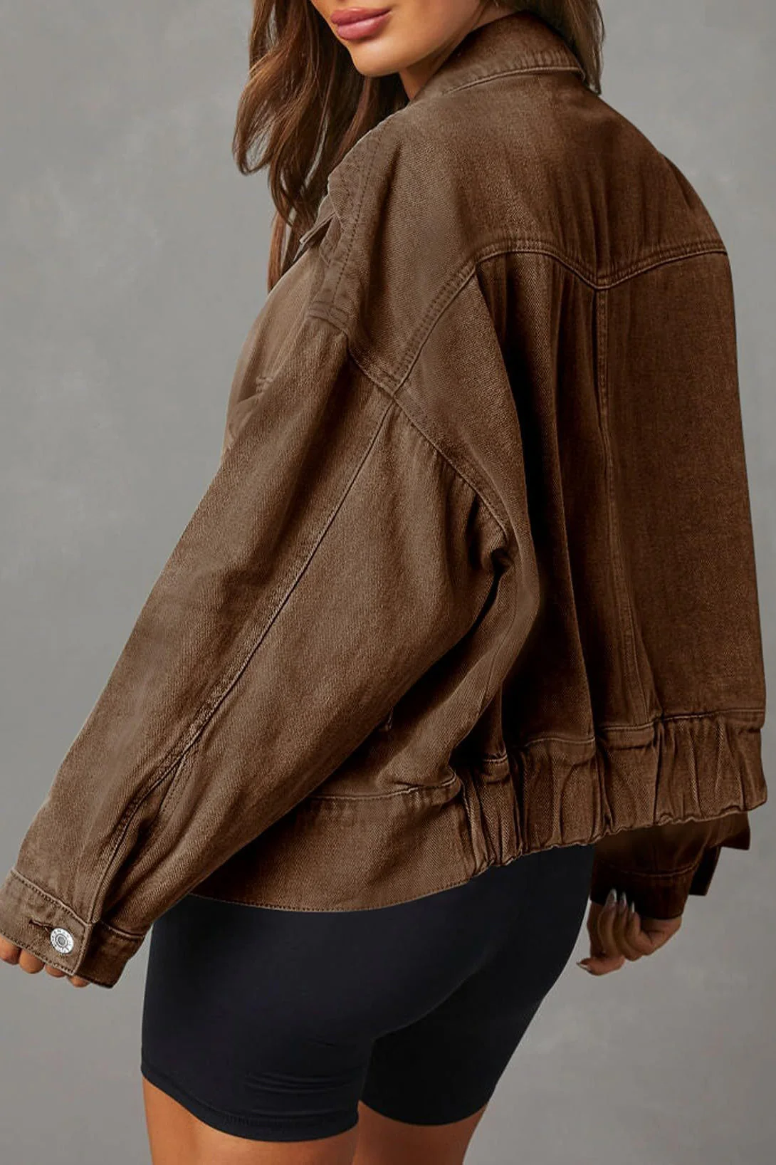 Long Sleeve Denim Work Coat - Image 2
