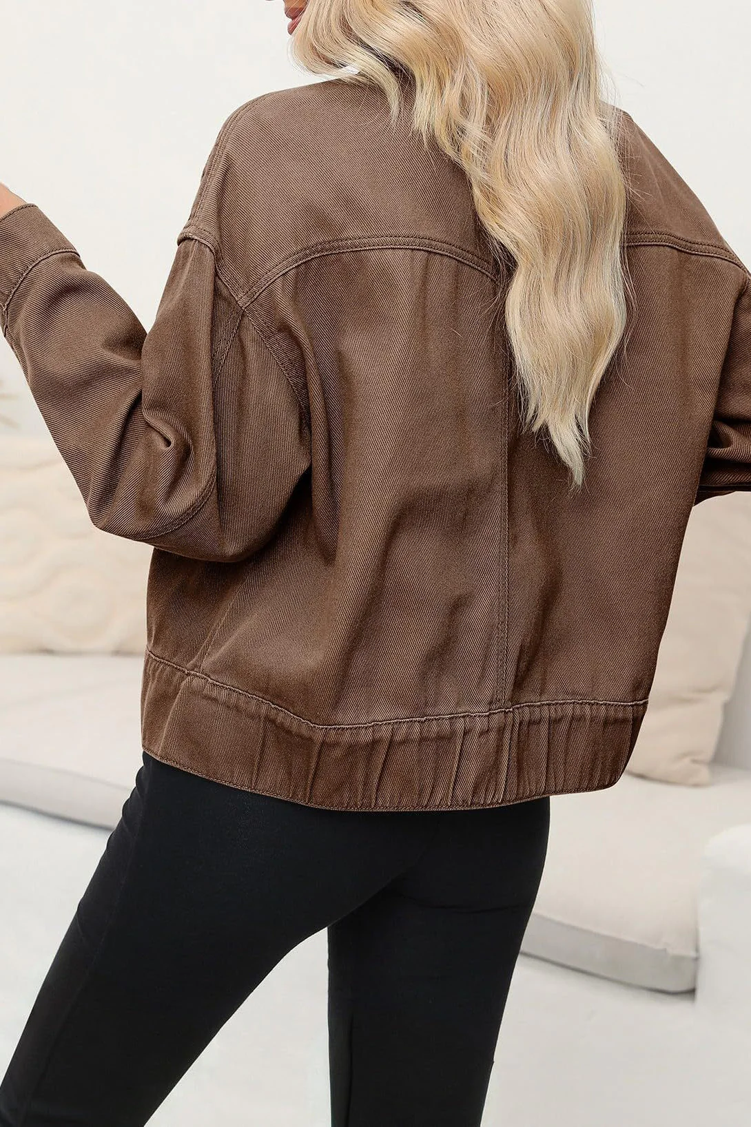 Long Sleeve Denim Work Coat - Image 3
