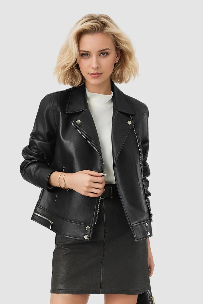 In-Stock Short PU Leather Coat - Image 2
