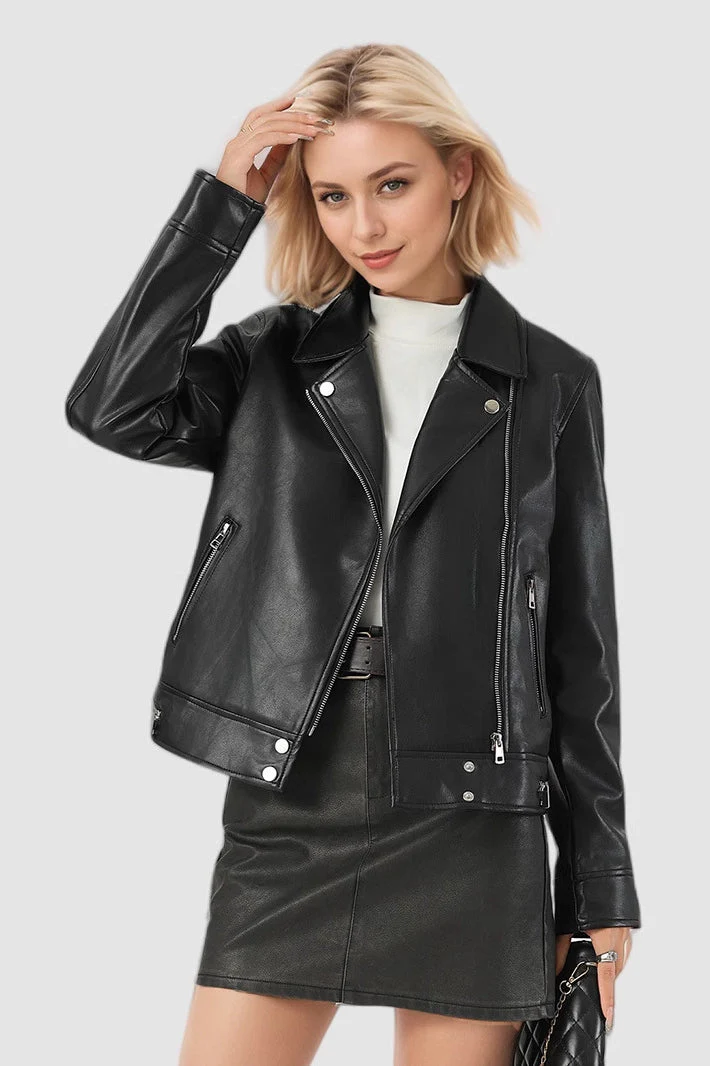 In-Stock Short PU Leather Coat - Image 3