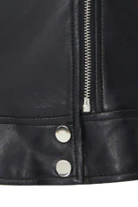In-Stock Short PU Leather Coat - Image 4