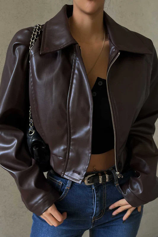 Glossy Finish Moto PU Coat - Image 2