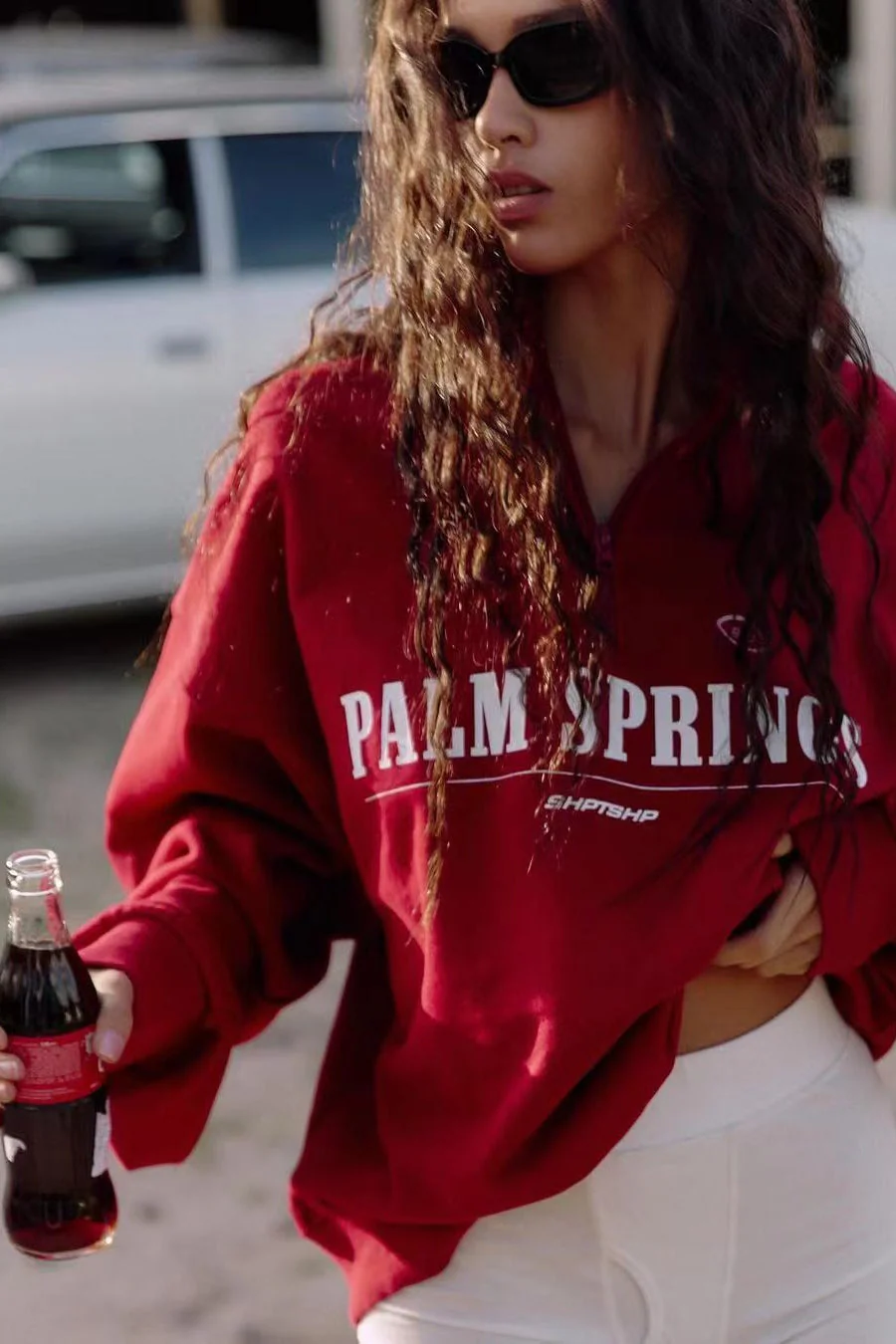 Trendy Letter Print Funnel Hoodie Coat - Image 3