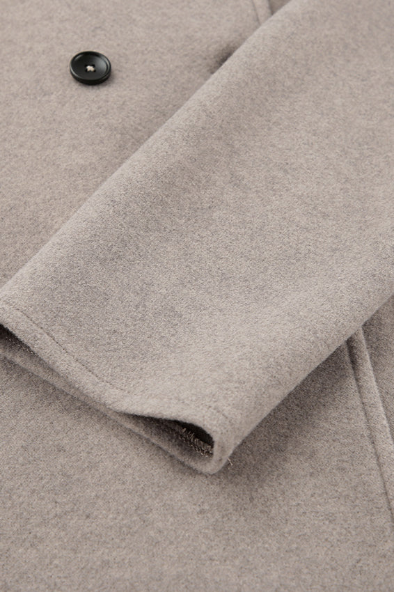 Vintage Brown V-Neck Wool Coat - Image 4
