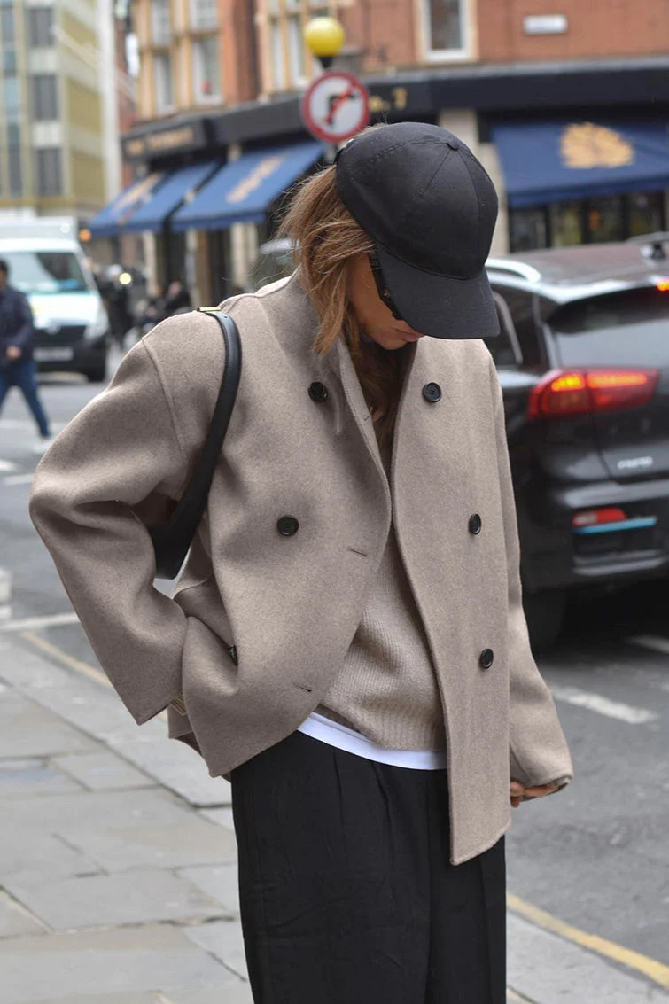 Brown Double-Breasted Blazer Coat - Image 2