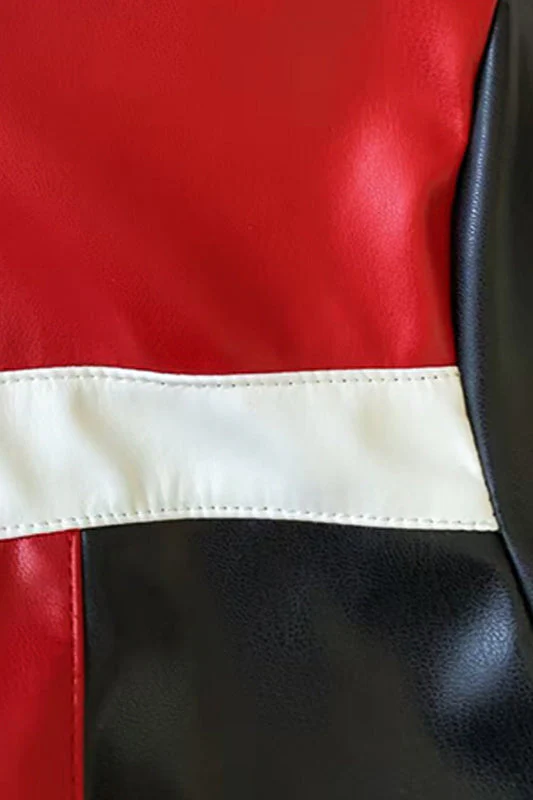 Colorblock Biker Crop Coat - Image 5