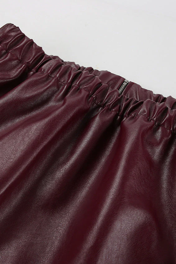 Burgundy Vintage Biker Coat - Image 10