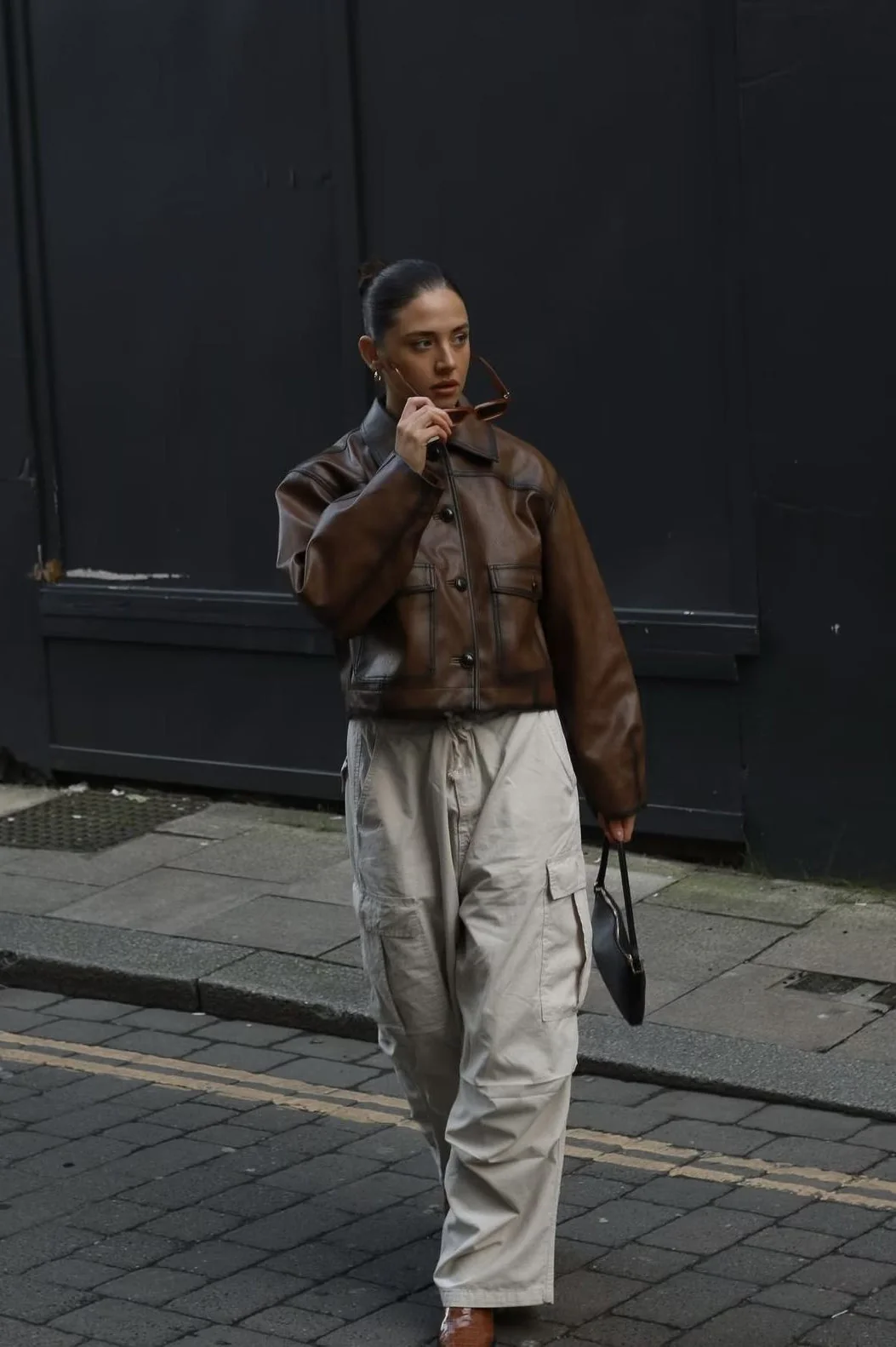 Brown Vintage Faux Leather Coat - Image 5