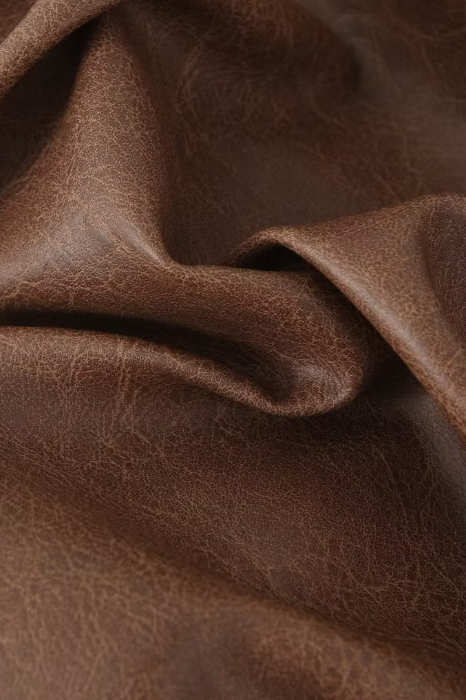 Brown Vintage Faux Leather Coat - Image 8