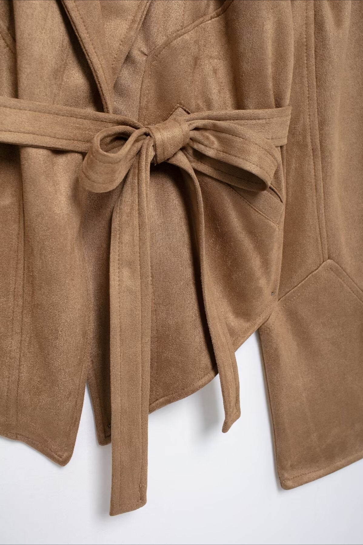 Trendy Tie Waist Short Coat - Image 6