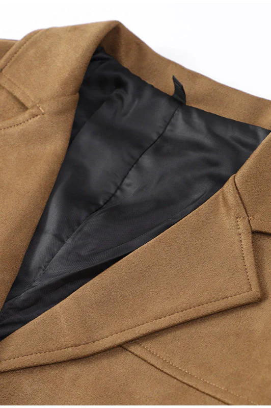 Belted Suede Longline Coat - Image 5