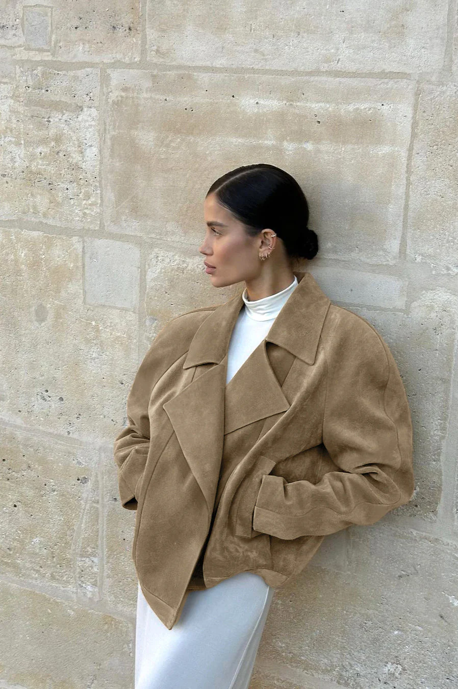 Brown Suede Commuter Coat - Image 2
