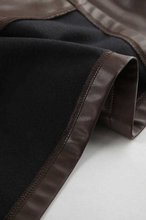 Classic Brown PU Crop Coat - Image 2