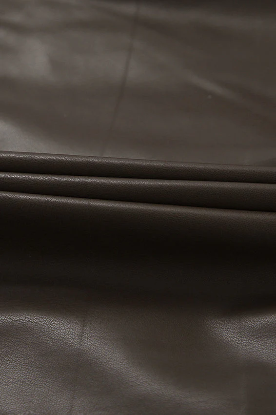 Classic Brown PU Crop Coat - Image 3