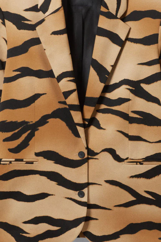 Buttoned Tiger Print Coat - Image 3