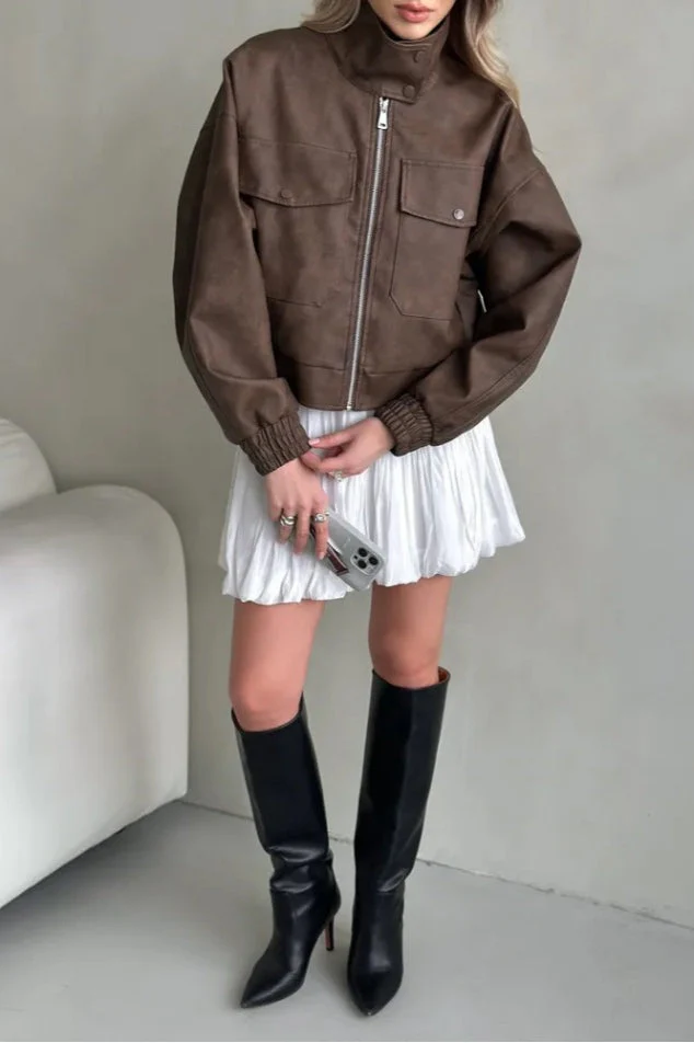 Lightweight PU Open Coat - Image 2