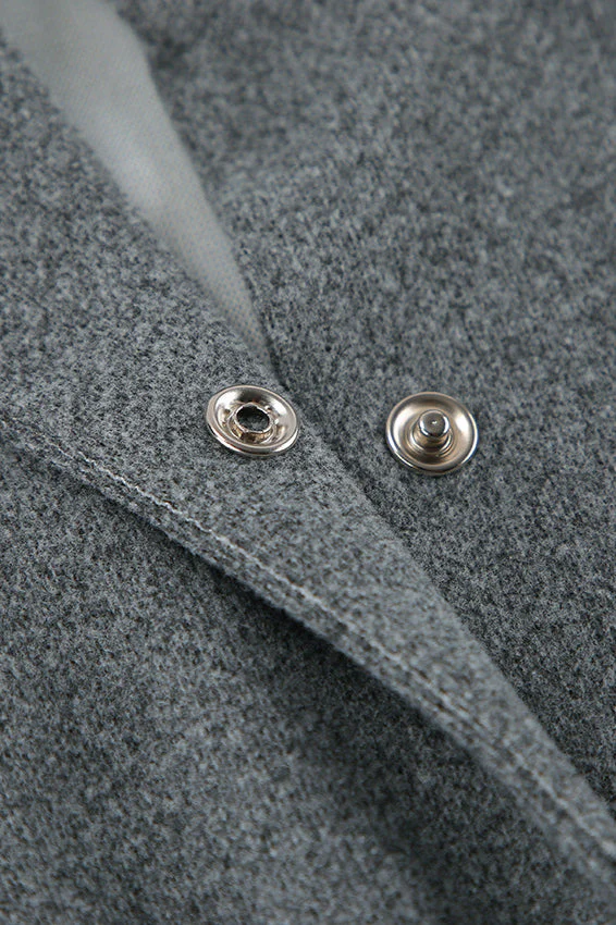 Trendy Grey Wool Short Coat - Image 7