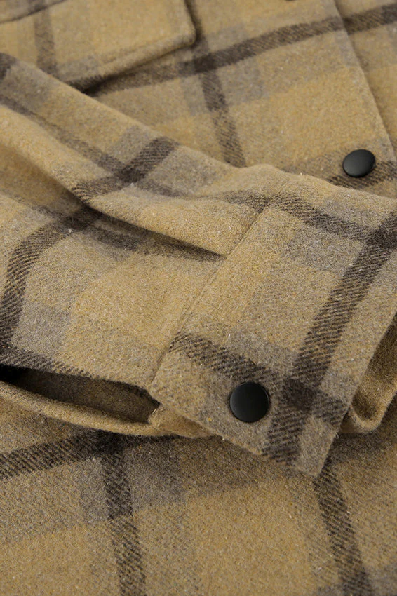 Vintage Loose Plaid Wool Coat - Image 5