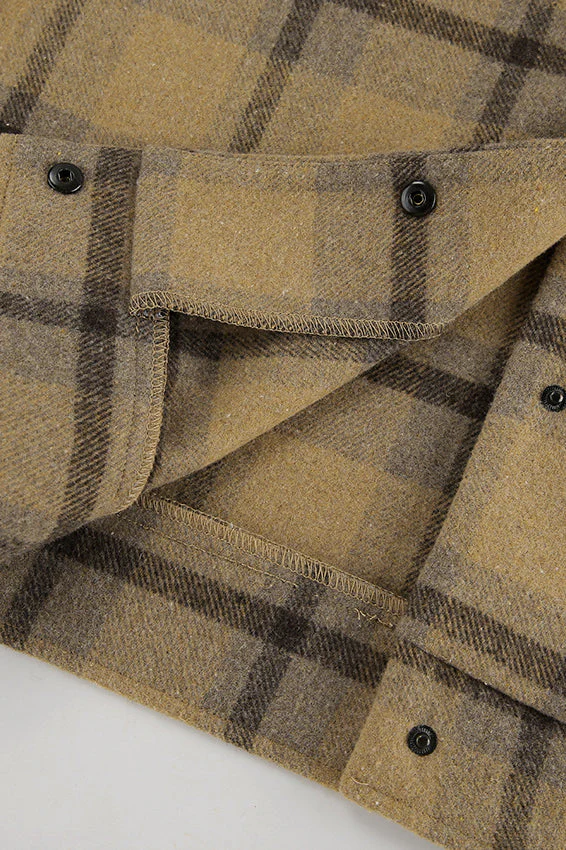 Vintage Loose Plaid Wool Coat - Image 6