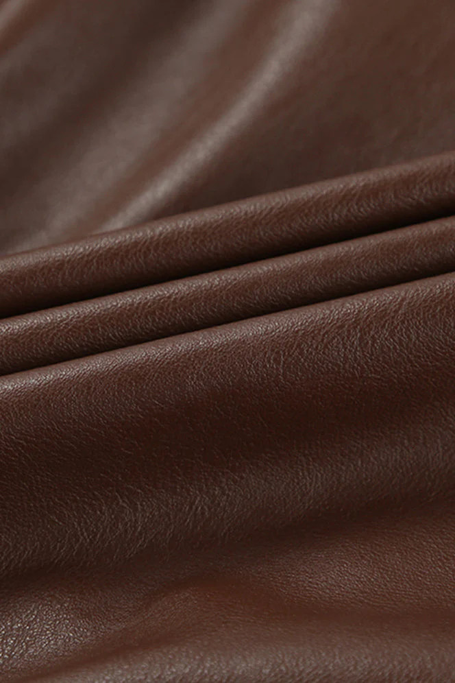 Vintage Brown Leather Blazer Coat - Image 9
