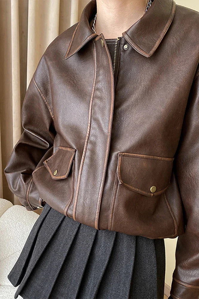 Vintage Modern Oversized Leather Coat - Image 3