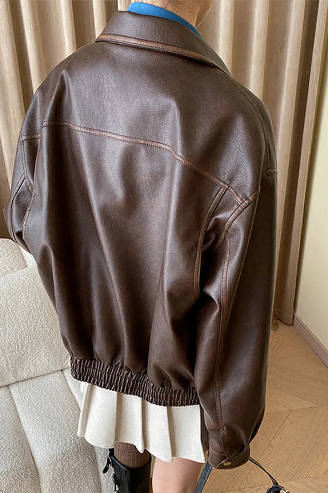 Vintage Modern Oversized Leather Coat - Image 4