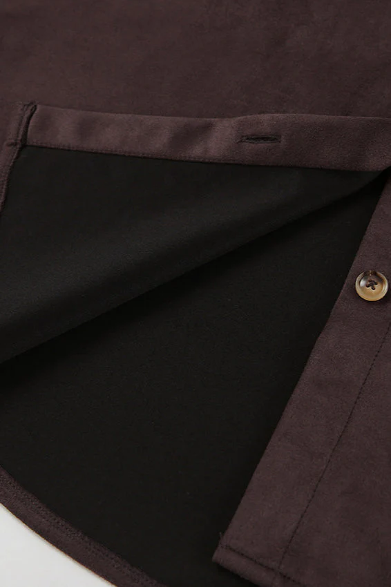 Brown Suede Loose Blazer Coat - Image 6