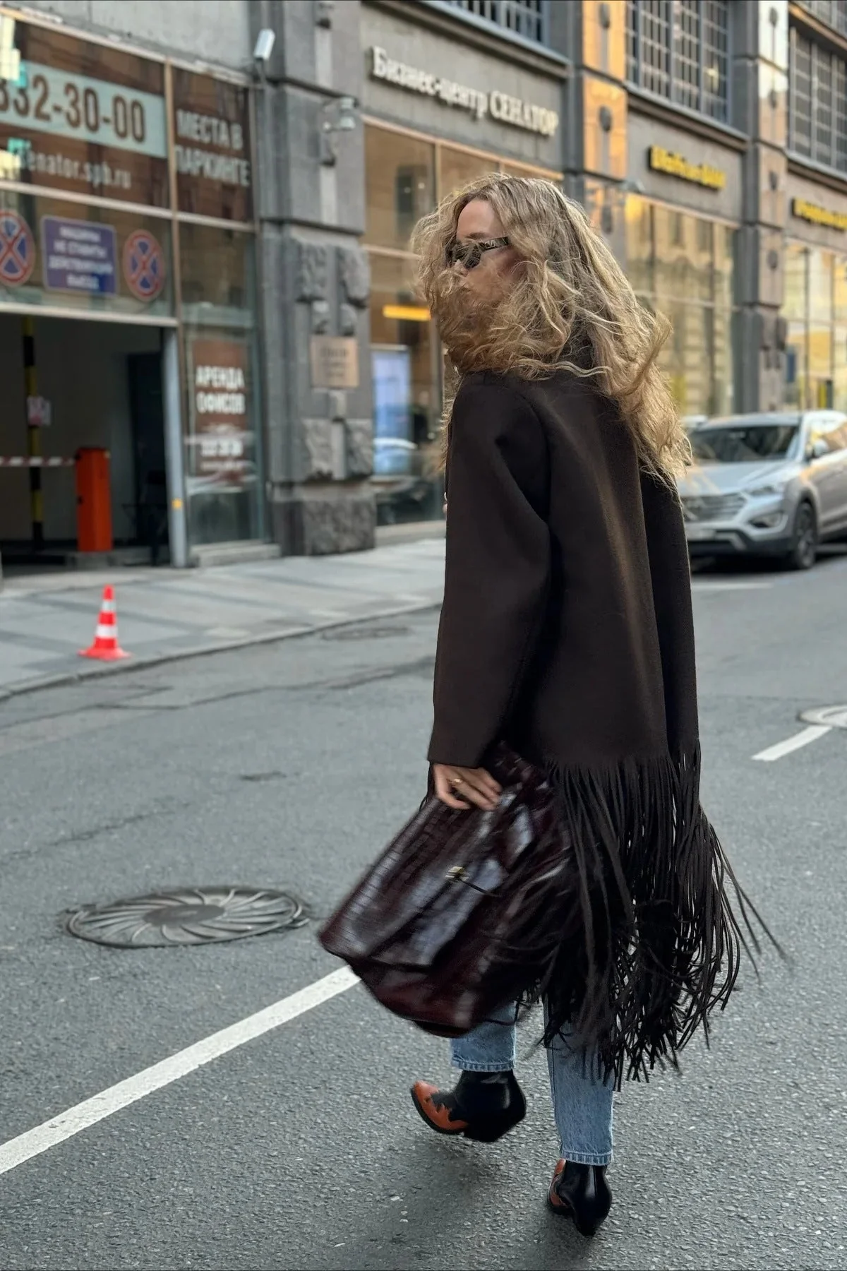 Street Style Fringe Wool Coat - Image 4