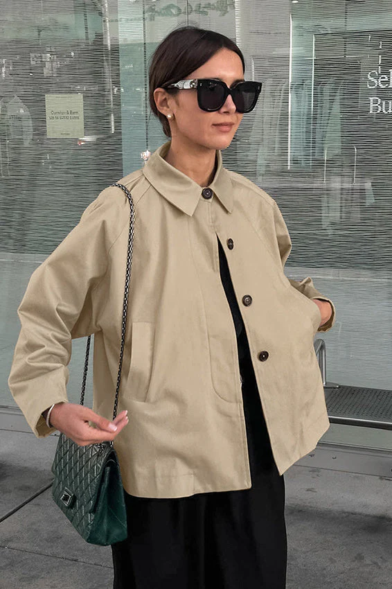 French Khaki Utility Trench Coat - Image 2