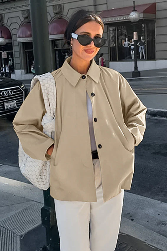 French Khaki Utility Trench Coat - Image 9