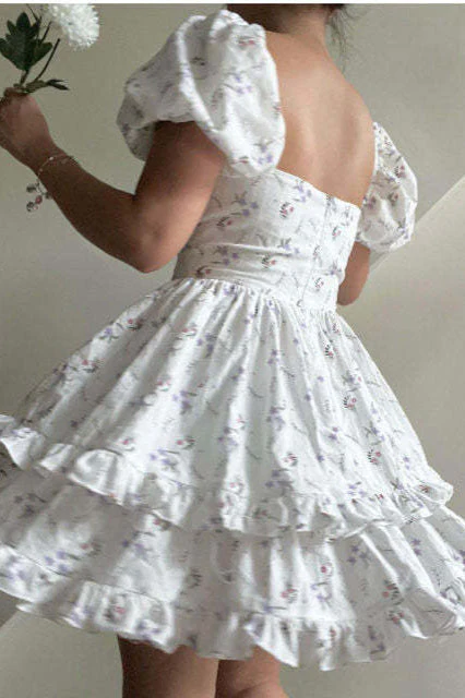Floral Ruched Waist Mini Dress - Image 5