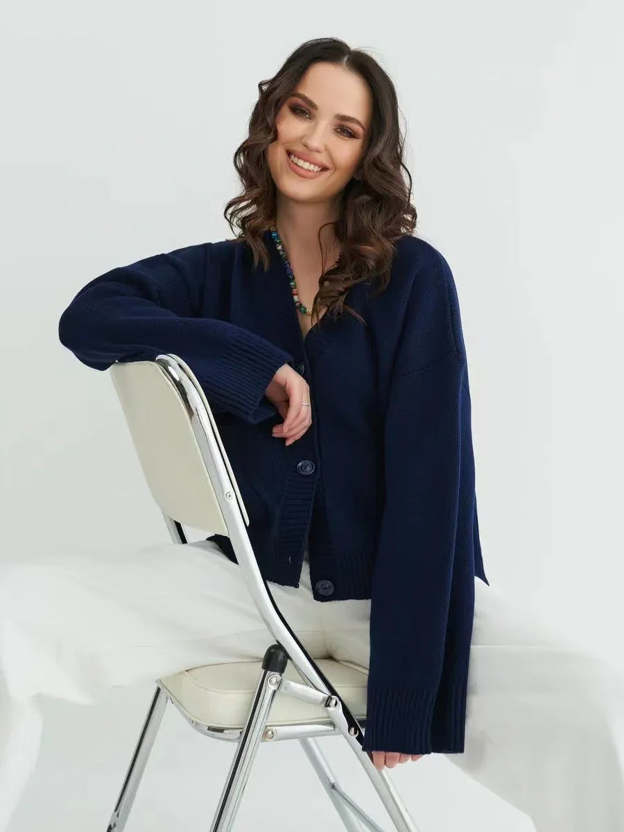 V-Neck Pocket Knit Cardigan - Image 13