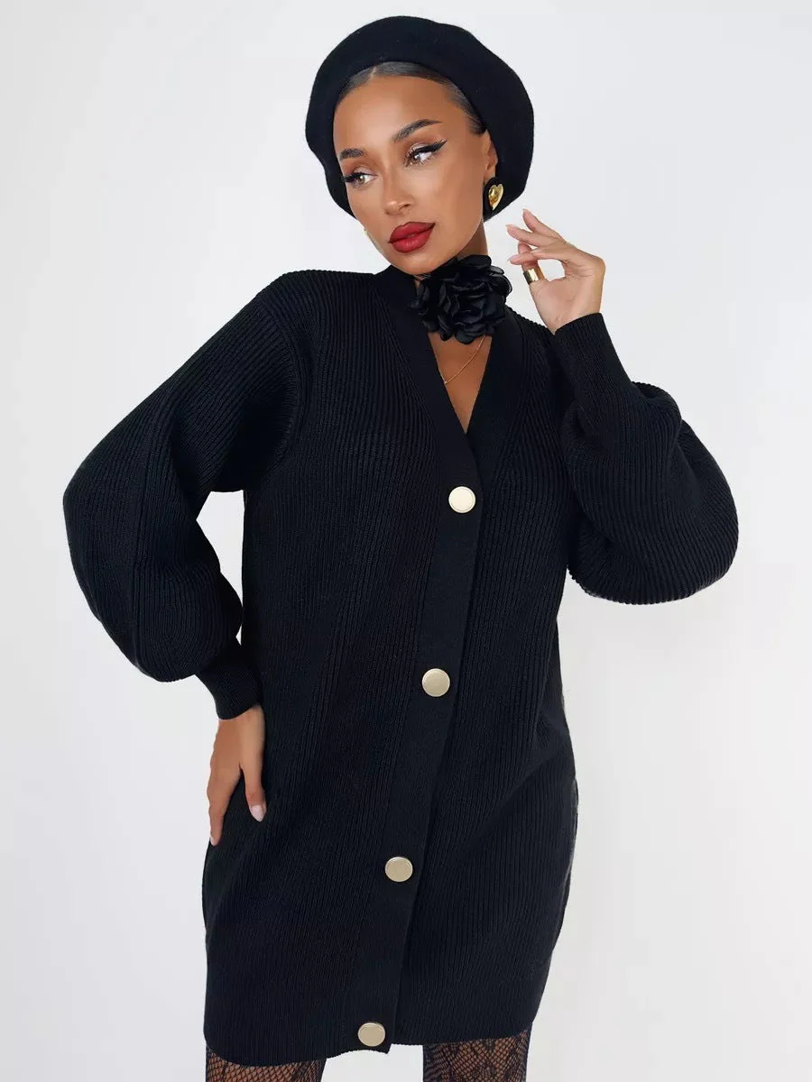 Solid Loose Knit Cardigan - Image 14