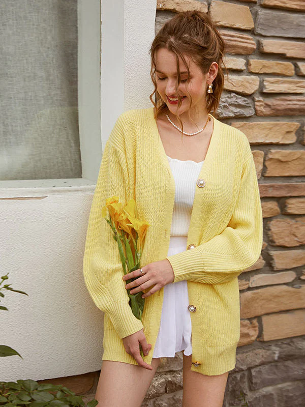 Solid Loose Knit Cardigan - Image 17