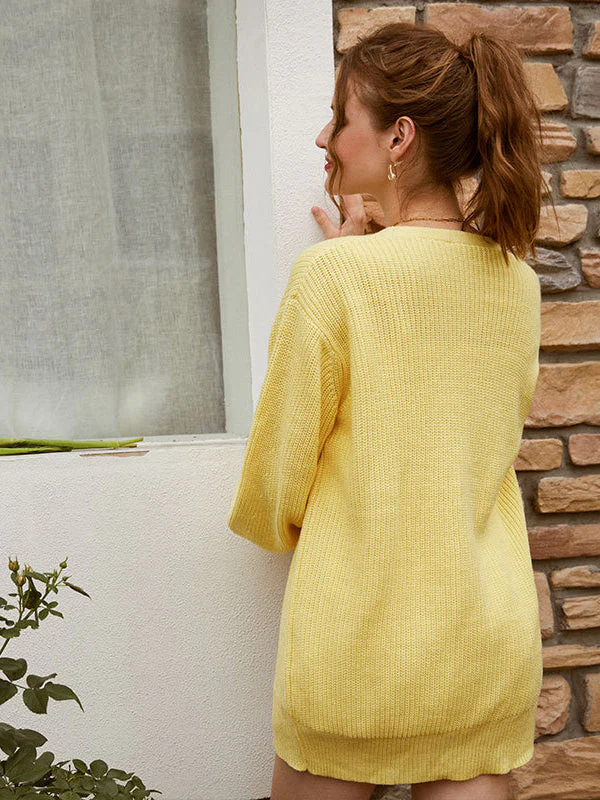 Solid Loose Knit Cardigan - Image 18