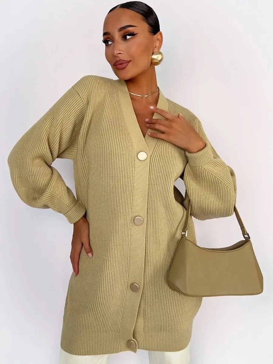 Solid Loose Knit Cardigan - Image 22