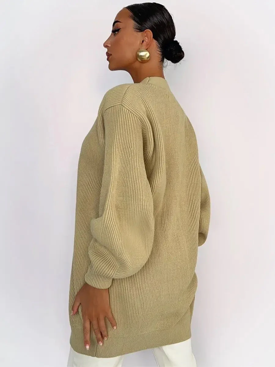Solid Loose Knit Cardigan - Image 24
