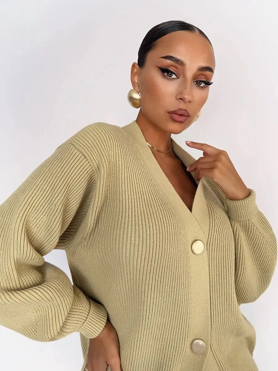 Solid Loose Knit Cardigan - Image 27