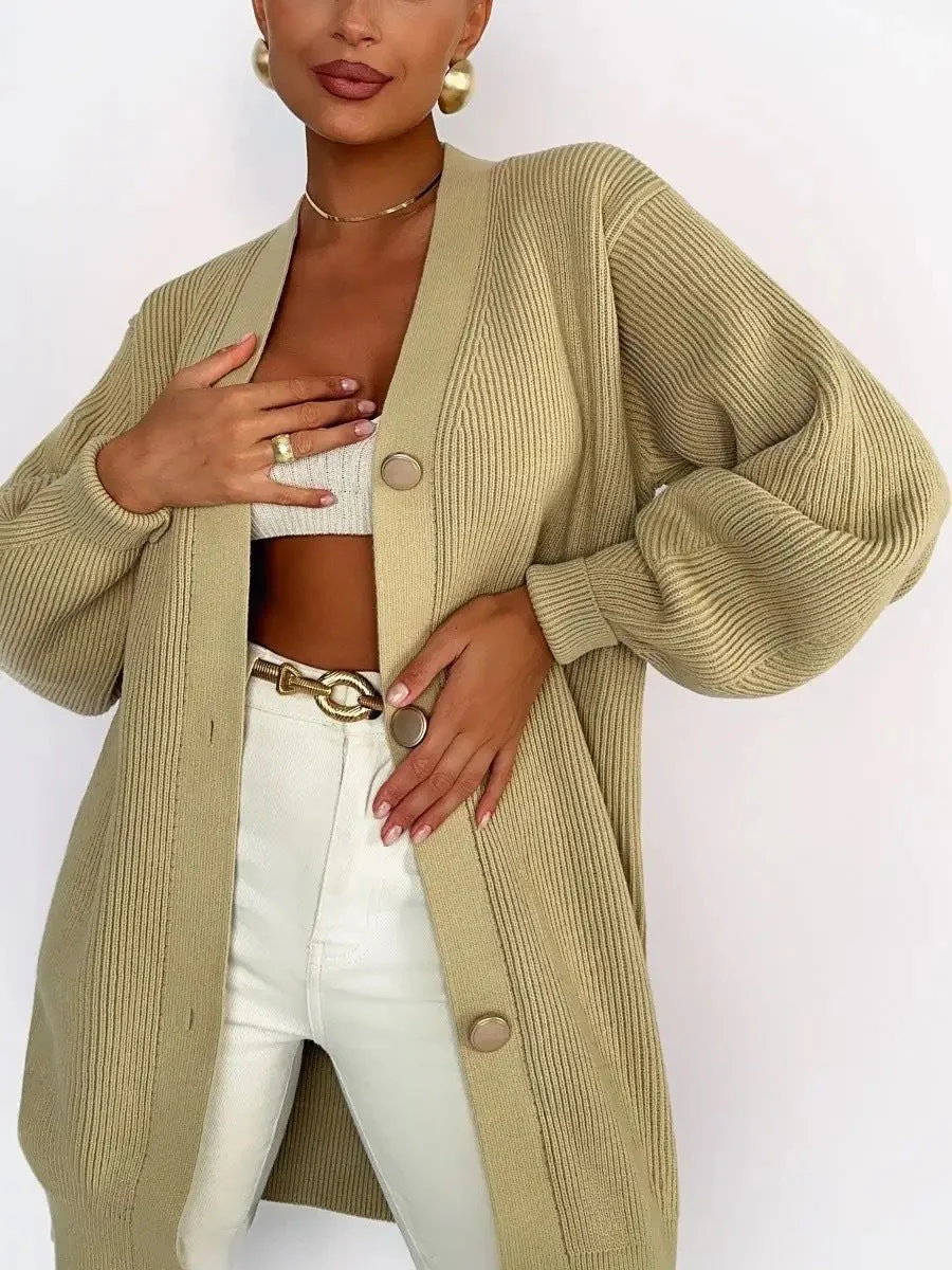 Solid Loose Knit Cardigan - Image 28