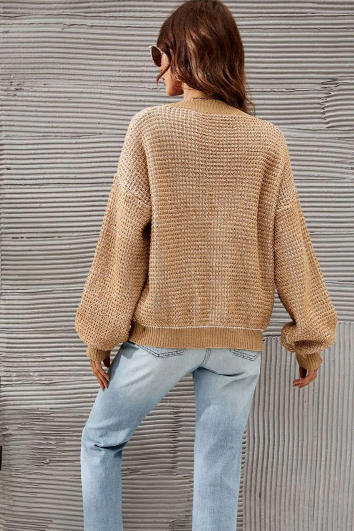 Plus Size Hollow Knit Cardigan - Image 5