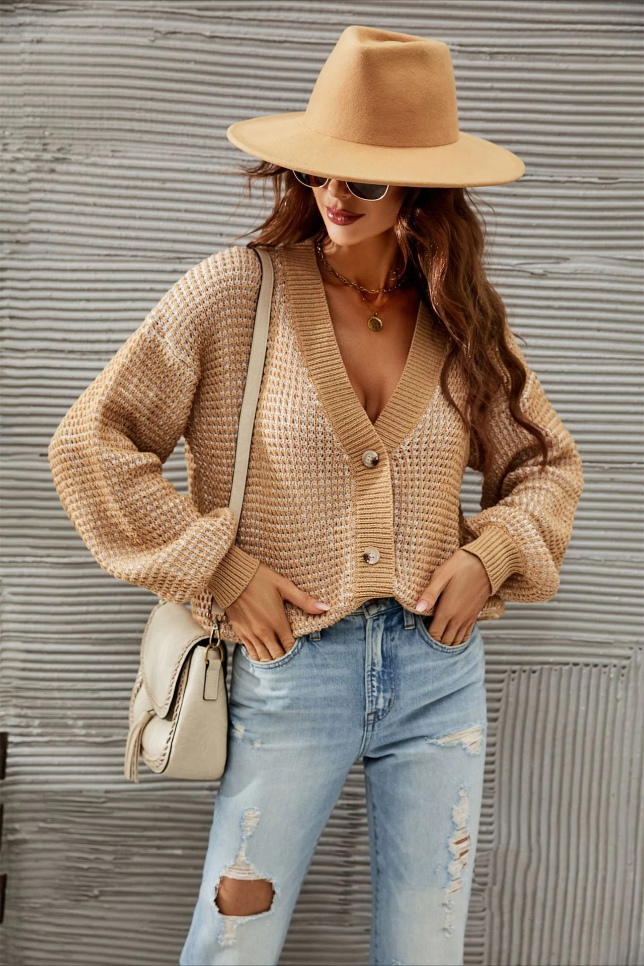 Plus Size Hollow Knit Cardigan - Image 9
