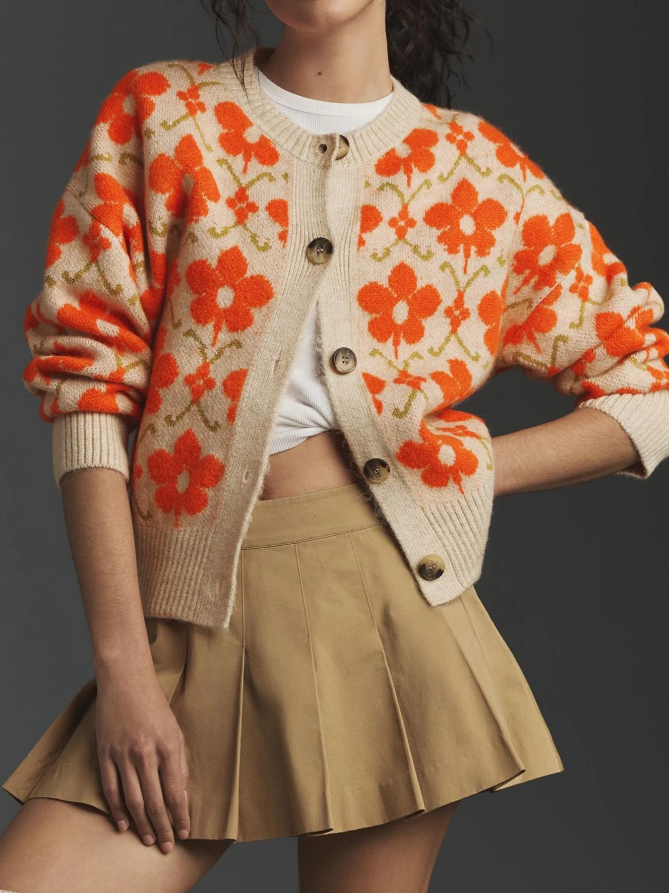 Long Sleeve Jacquard Cardigan - Image 3