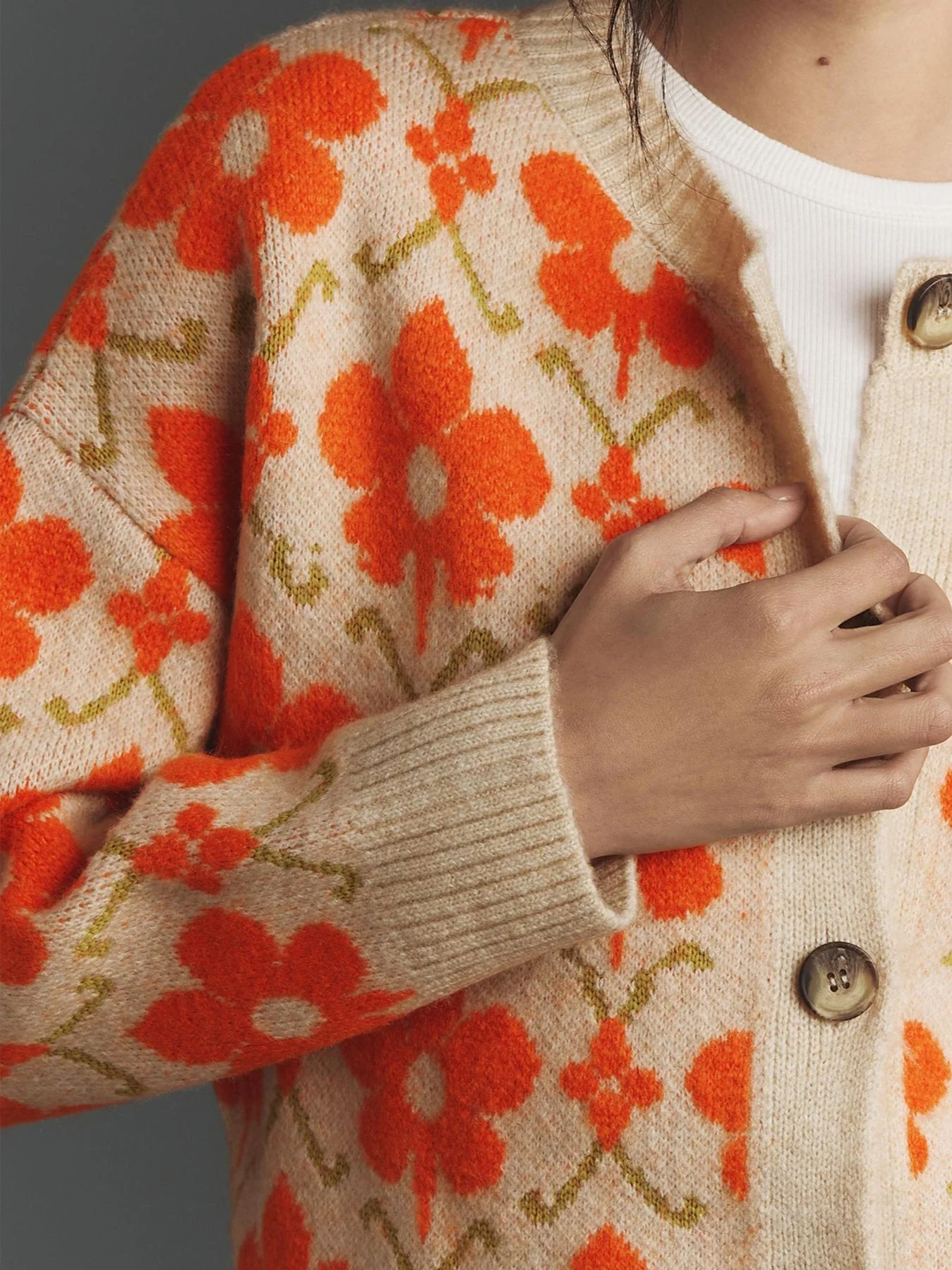 Long Sleeve Jacquard Cardigan - Image 4